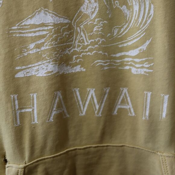 LOGG Pale Yellow Super Distressed Hawaii Beach Hoodie Medium - Picture 5 of 16